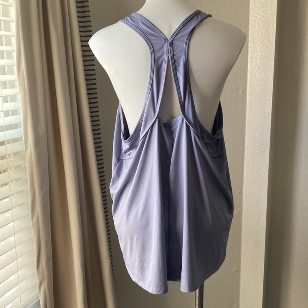 Fabletics Athletic Tank Top Size 3X Sleeveless Grey Blue Racerback Workout Gym